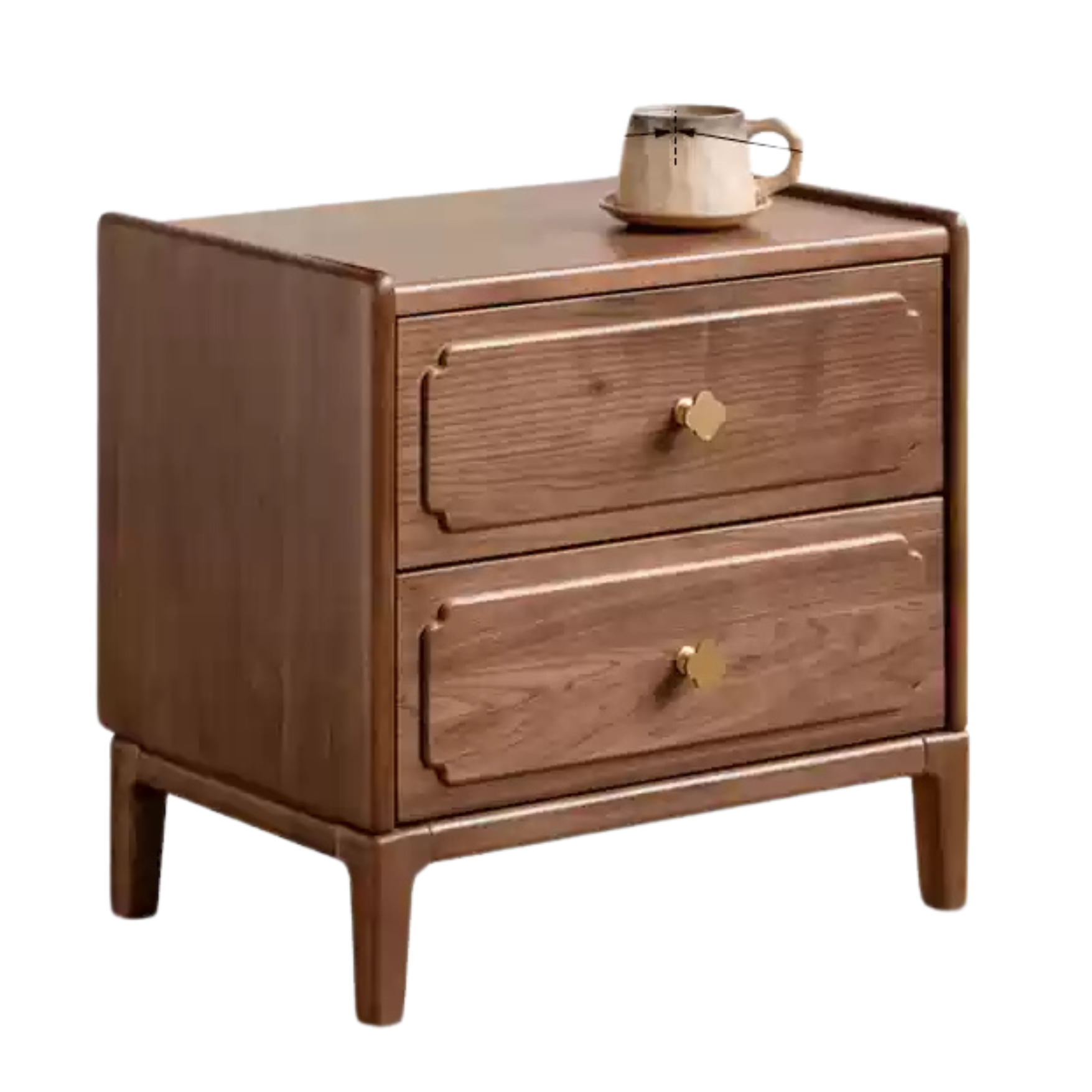 Black Walnut, Oak Solid Wood Nightstand