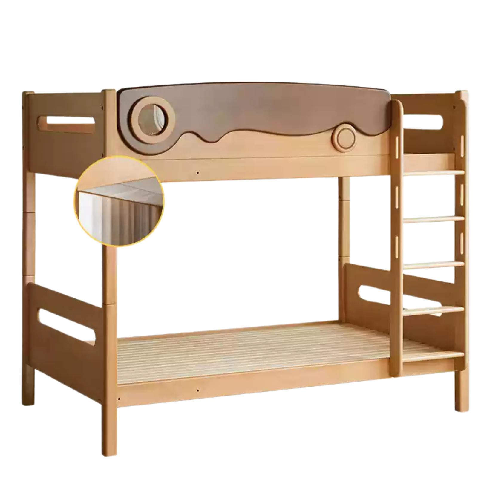 Beech solid wood with guardrails bunk bed