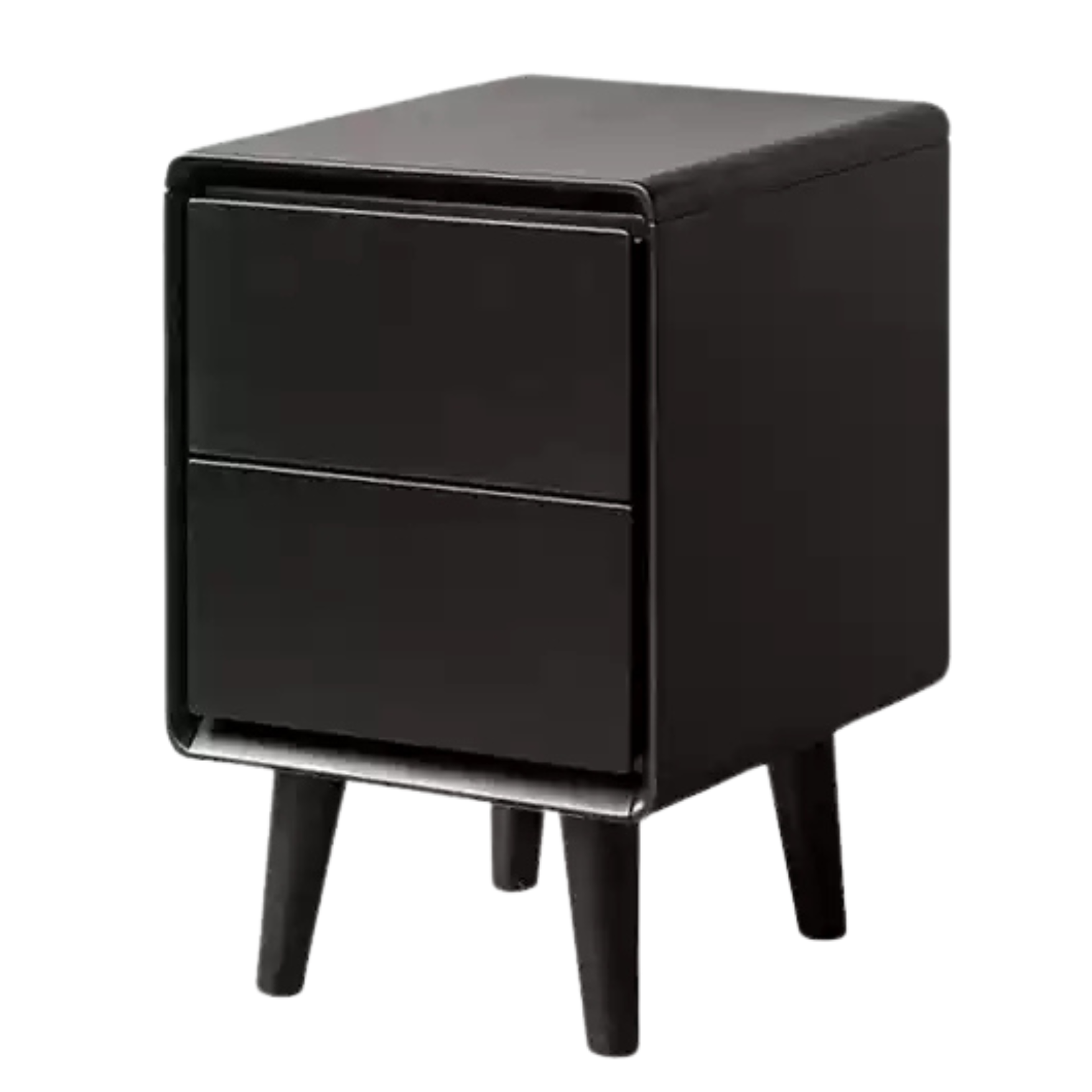 Poplar Solid Wood Black Nightstand