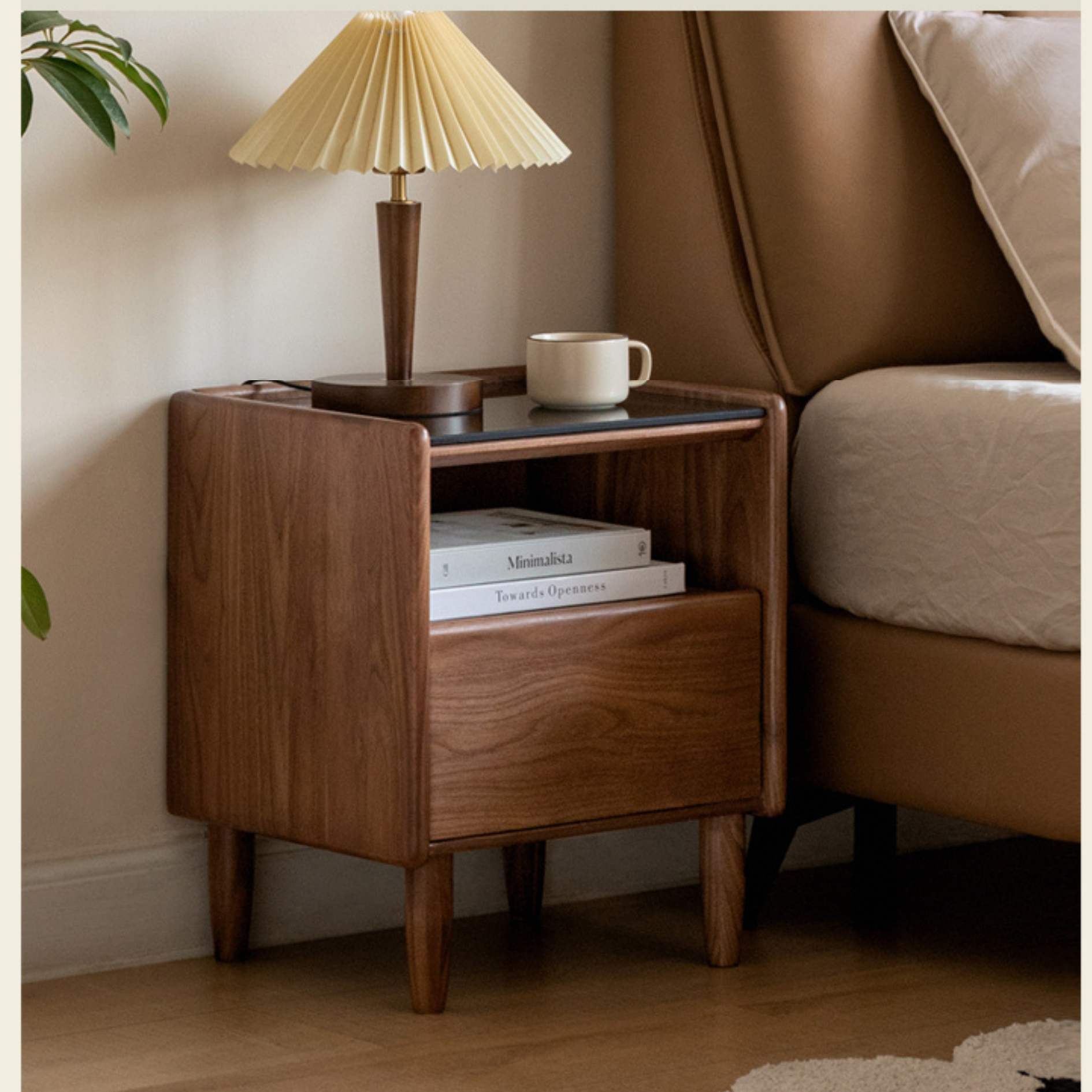 Cherry solid Wood Small Nightstand