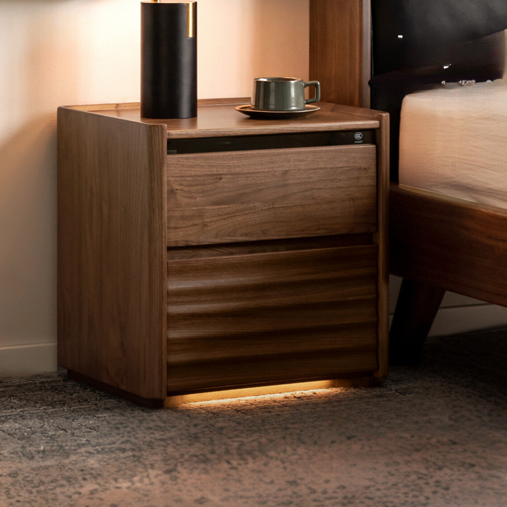 Black Walnut Solid Wood Simple Nightstand