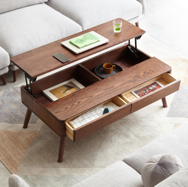 Oak Solid Wood Elevating Coffee Table