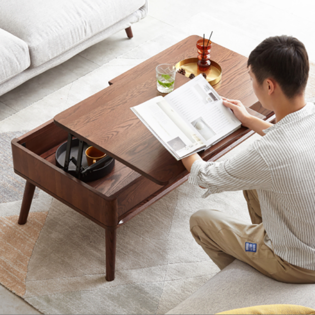 Oak Solid Wood Elevating Coffee Table