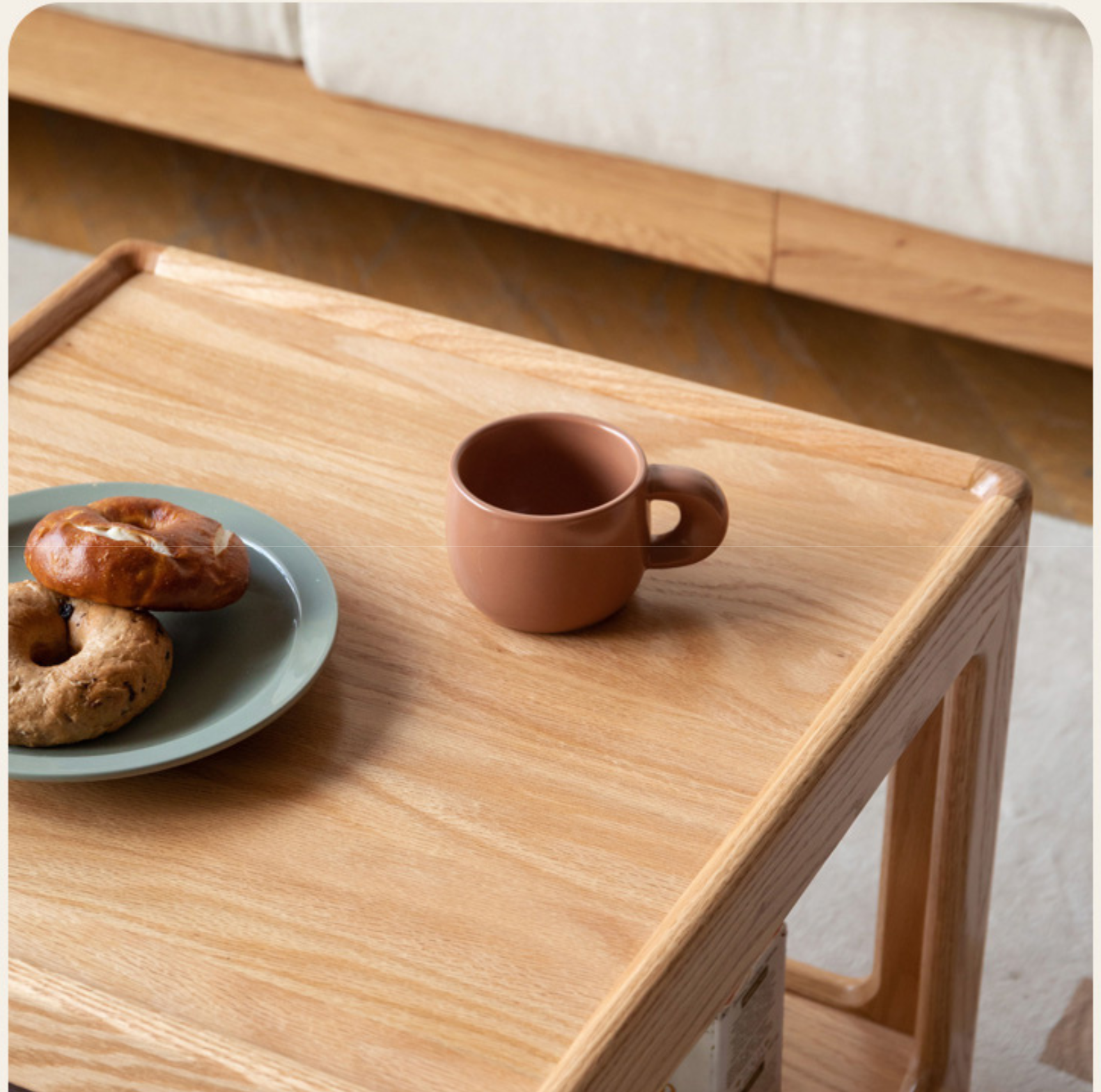 Oak Solid Wood Square Coffee Table