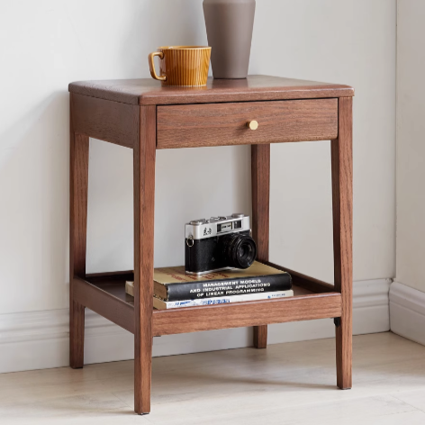 Oak, black walnut solid wood side cabinet