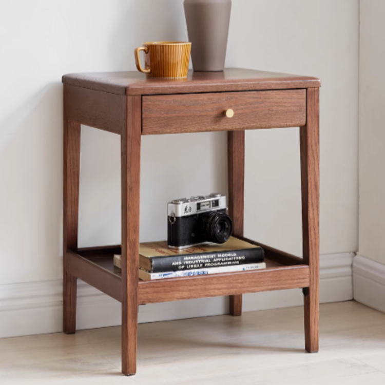 Black Walnut, Solid Rubberwood, Oak Solid Wood Side Table