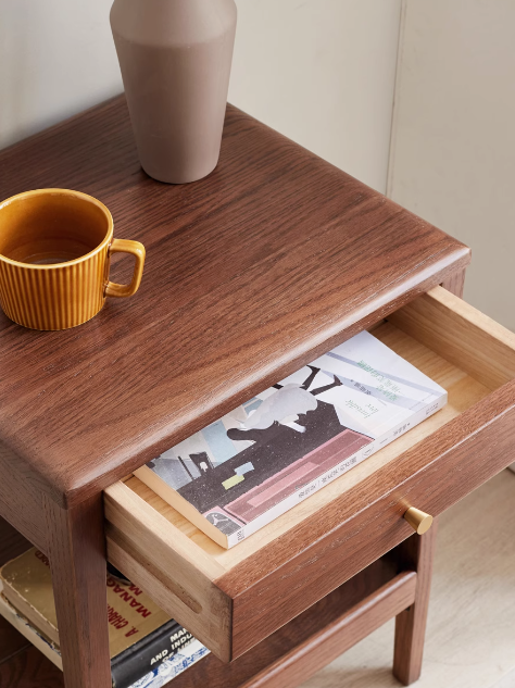 Oak, black walnut solid wood side cabinet