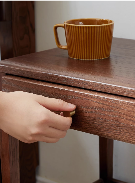 Oak, black walnut solid wood side cabinet