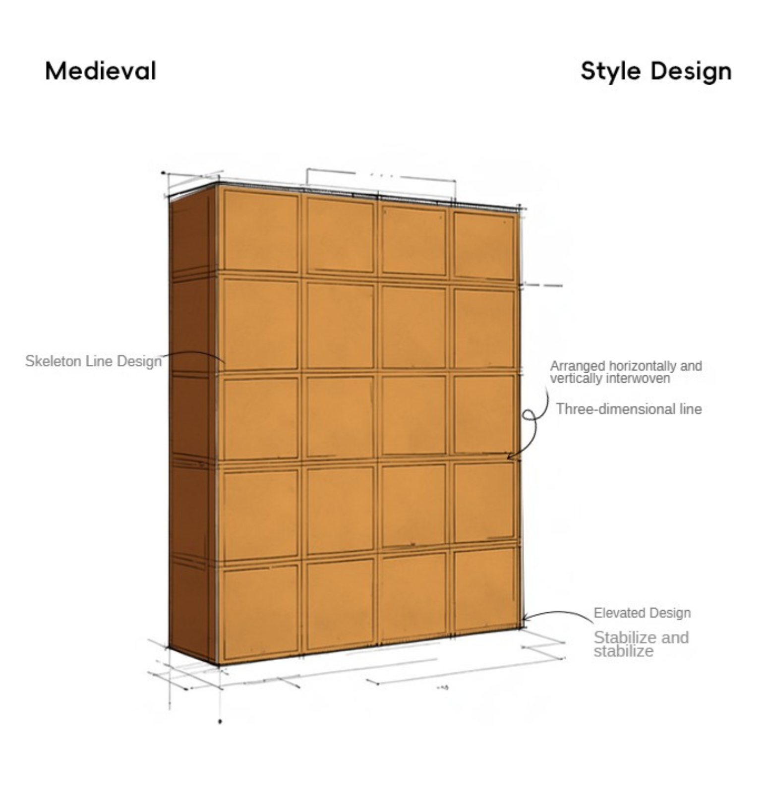 Cherry Wood Wardrobe Retro Style Skeleton Line: