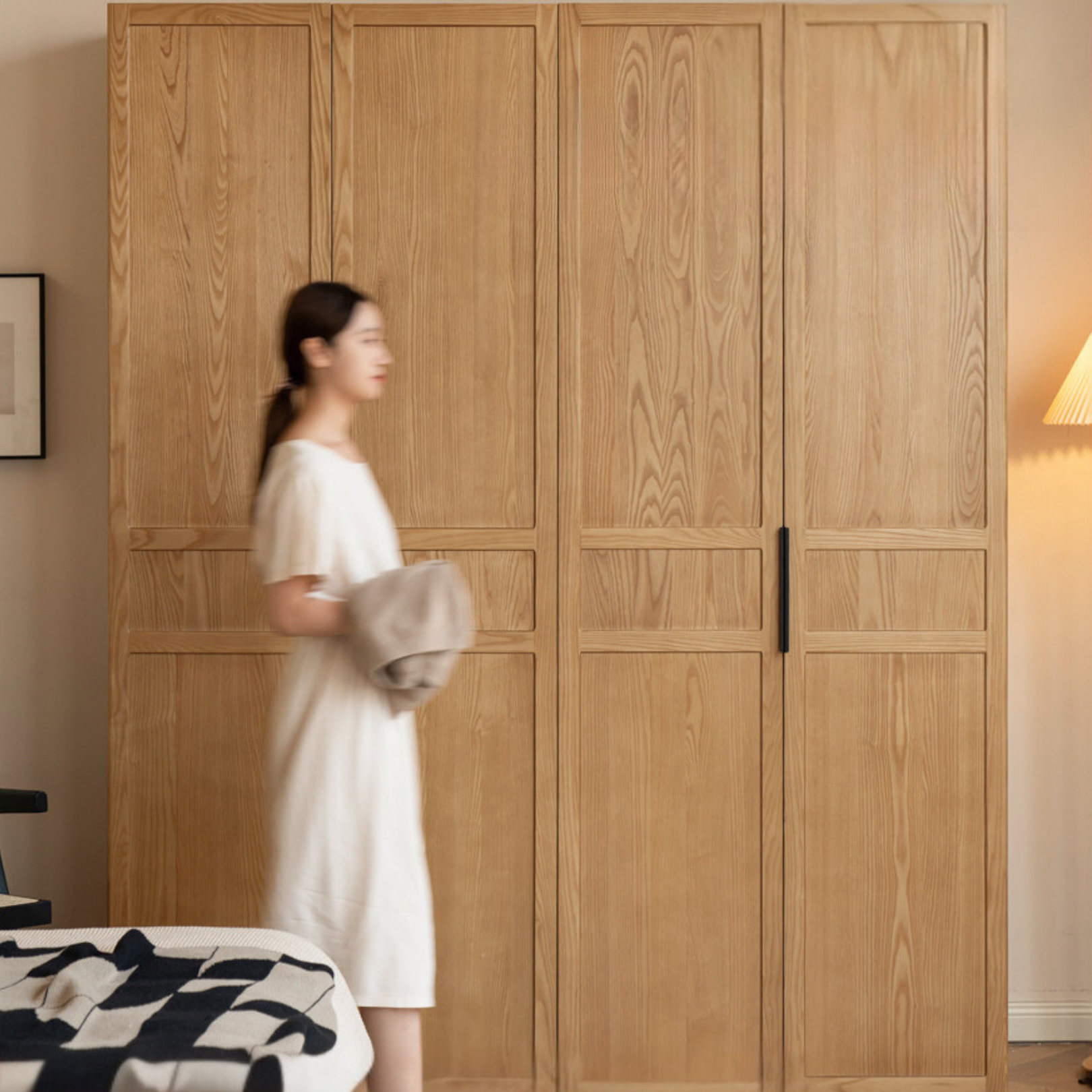 Ash Solid Wood Wardrobe Modern Simple