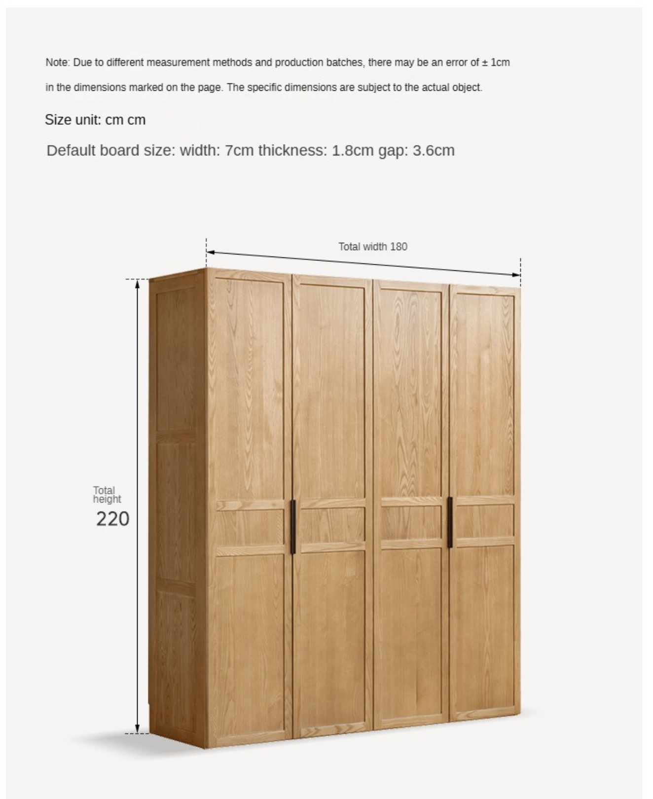 Ash Solid Wood Wardrobe Modern Simple