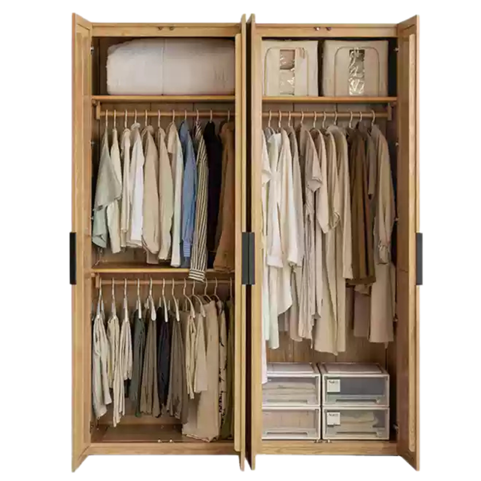 Ash Solid Wood Wardrobe Modern Simple