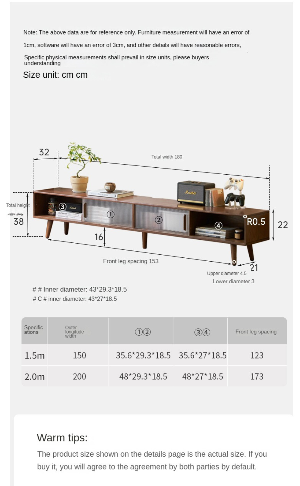 Oak Solid Wood Modern Simple TV Cabinet