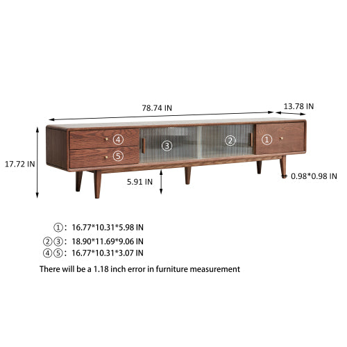 Oak solid wood TV stand :