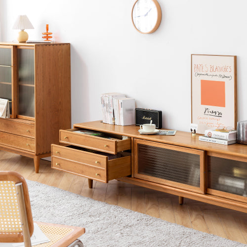 Cherry Solid Wood TV Cabinet