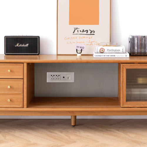 Cherry Solid Wood TV Cabinet