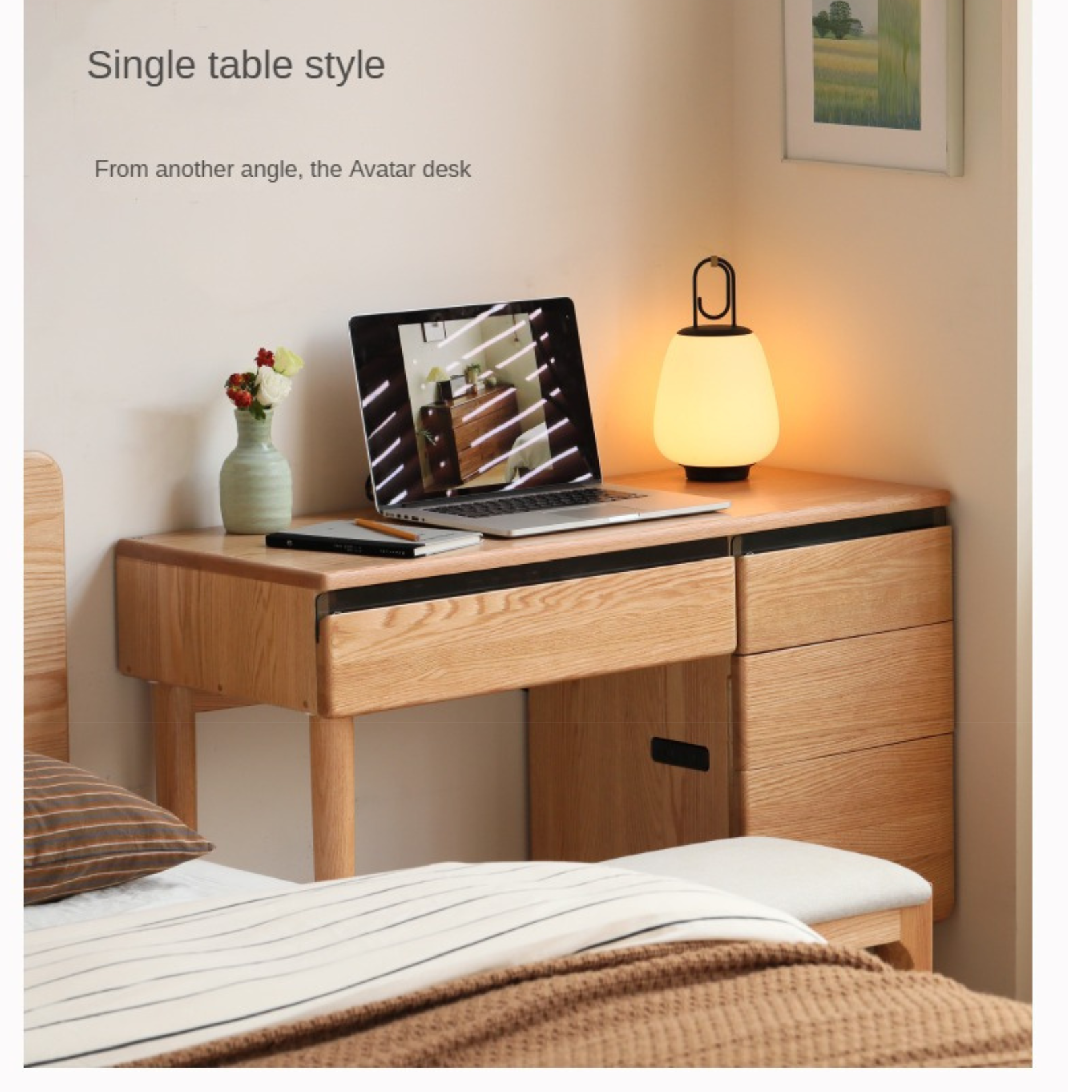 Oak Solid Wood Lighted Dressing Table