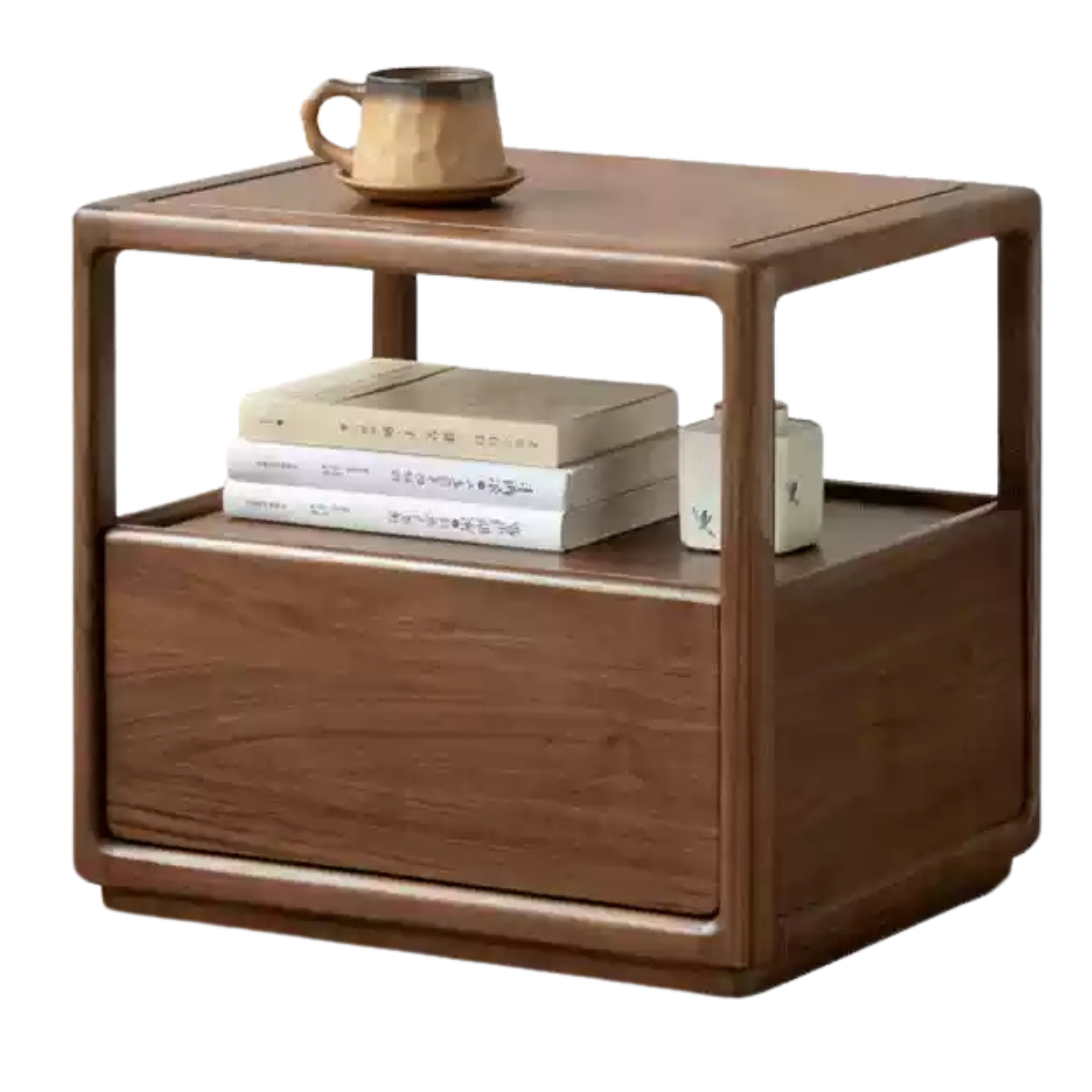 Black Walnut Solid Wood Locker Nightstand