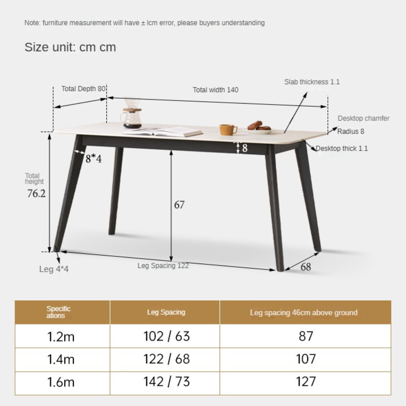 Oak Solid Wood Reliable Rock Table