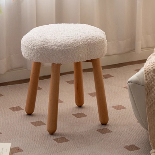 Beech, birch solid wood Nordic lamb velvet cloud makeup stool