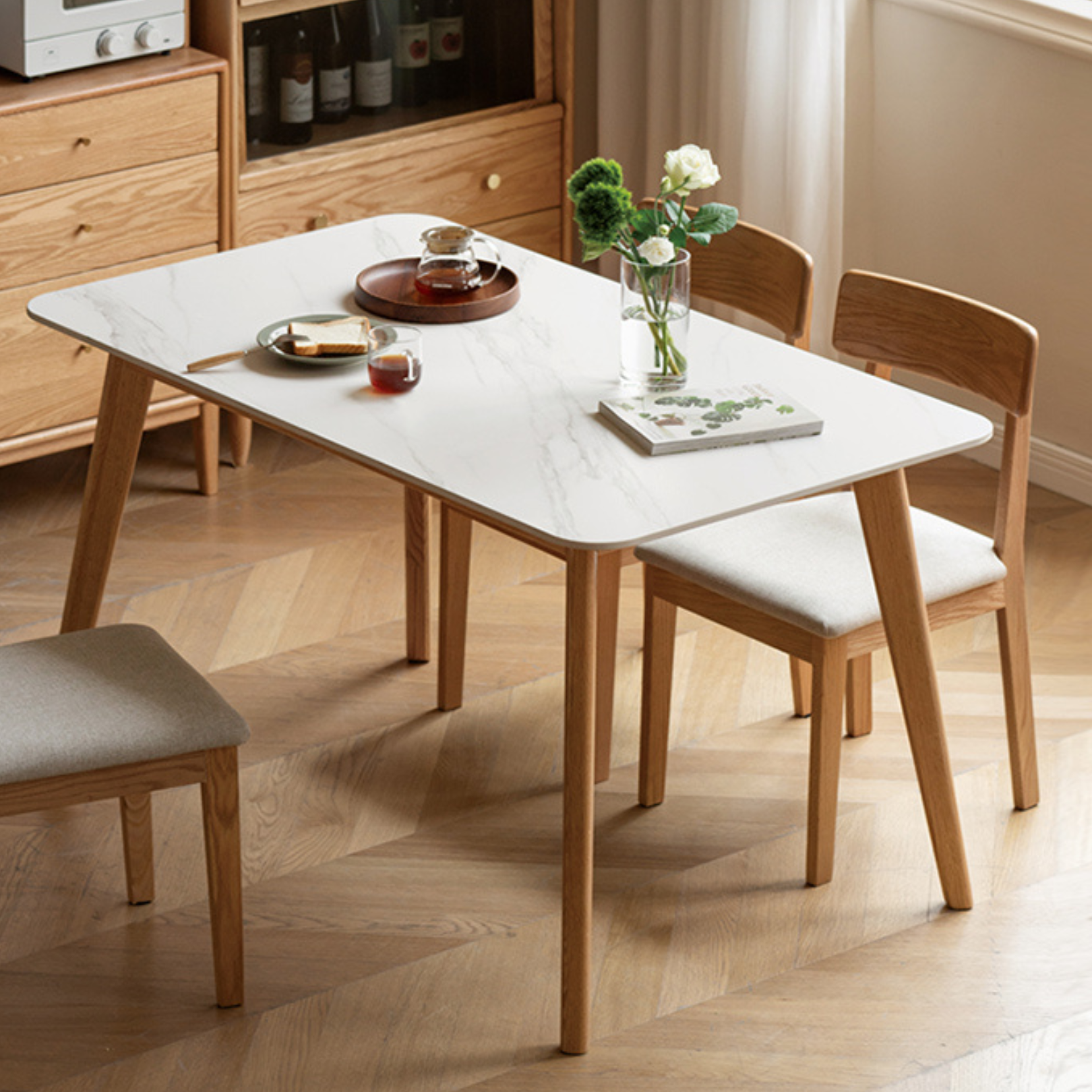 Oak Solid Wood Rock Modern Simple Dining Table