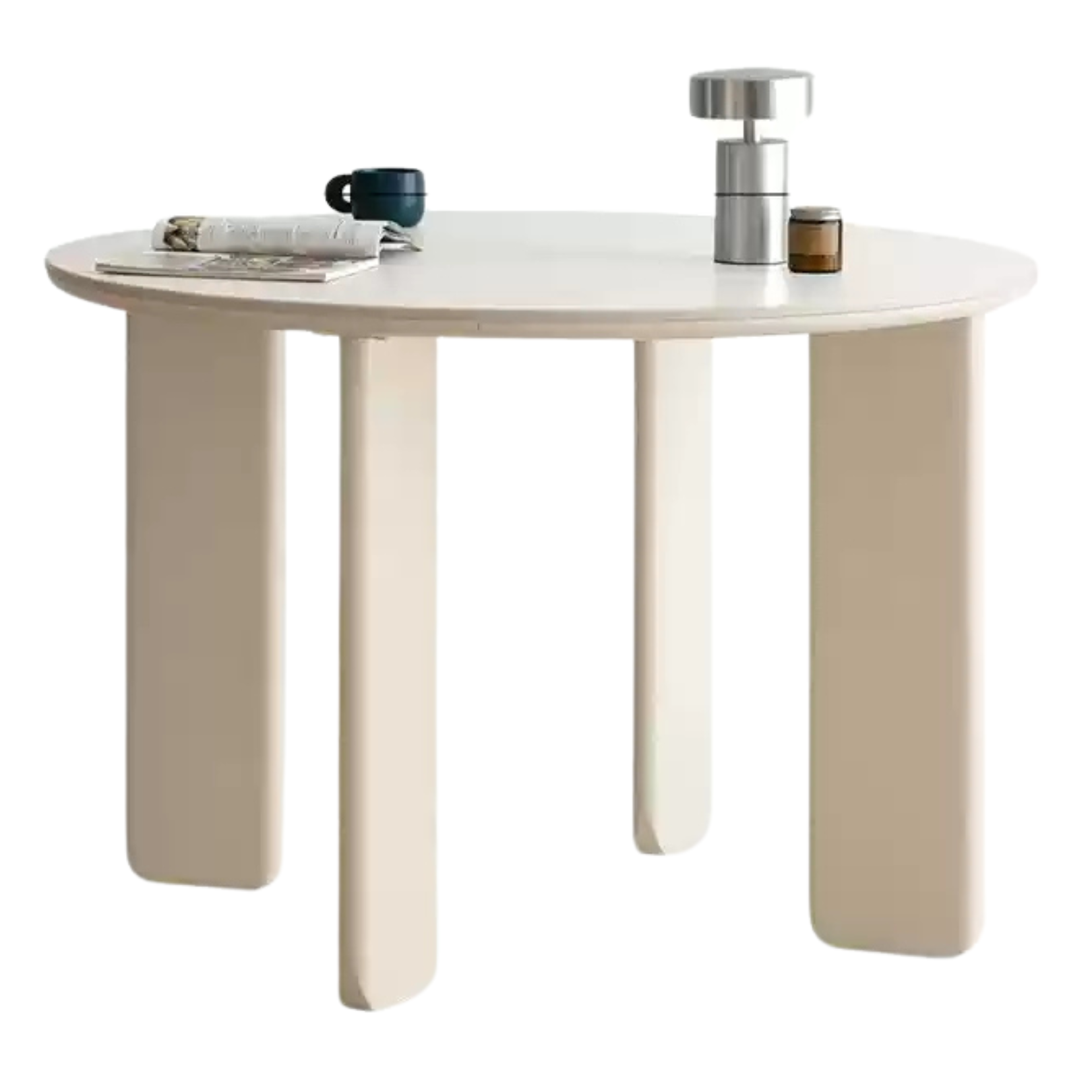 Poplar solid wood white rock board round dining table