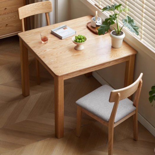 Oak solid wood square modern dining table