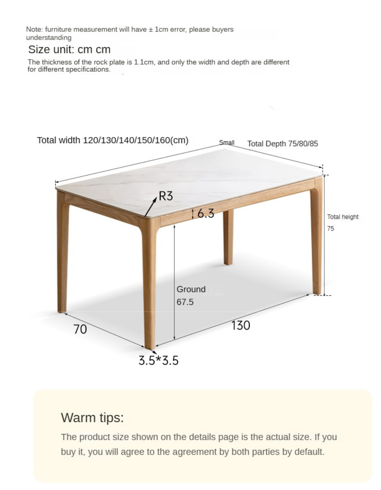 Rubber, Oak solid wood rectangular dining table