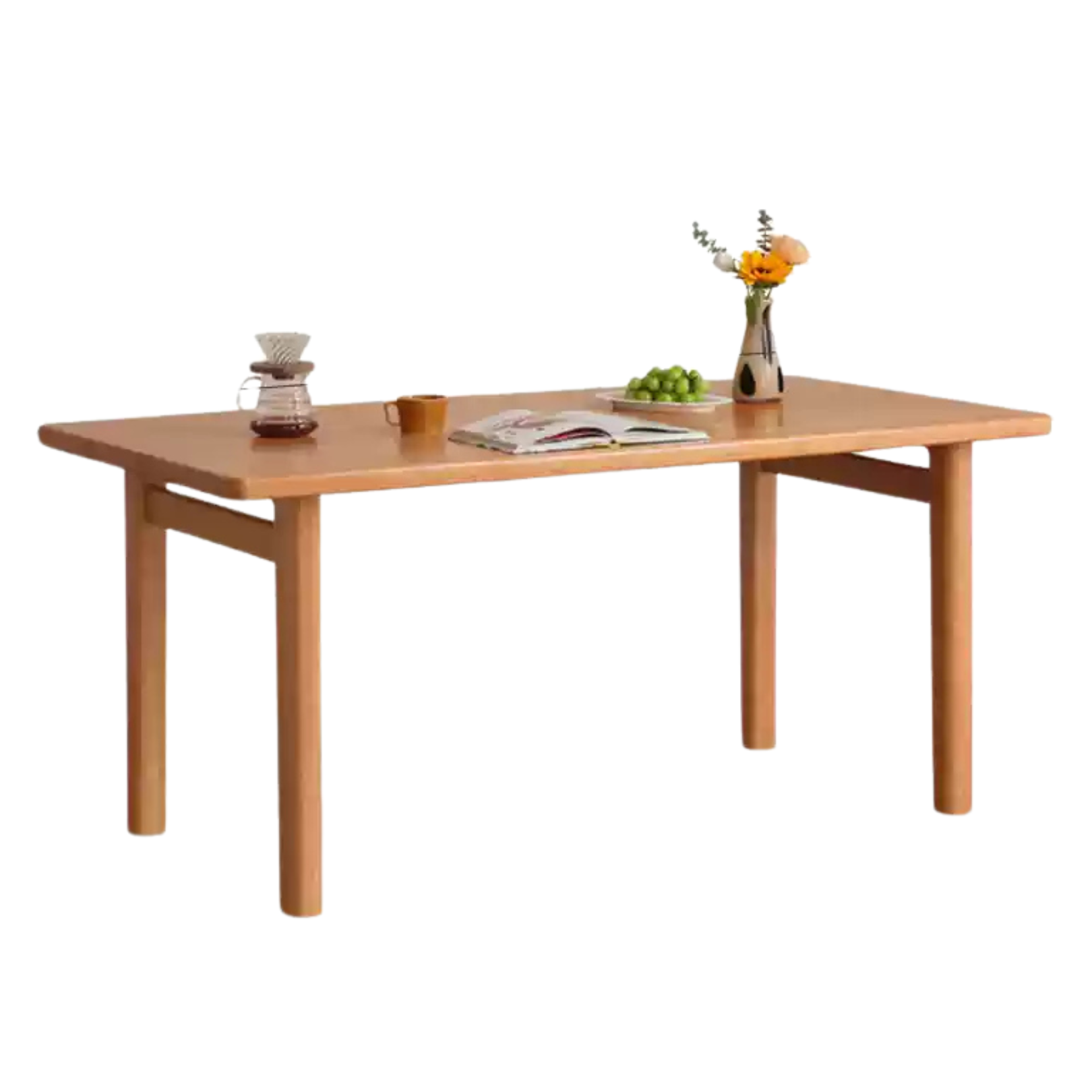 Cherry solid wood large dining table