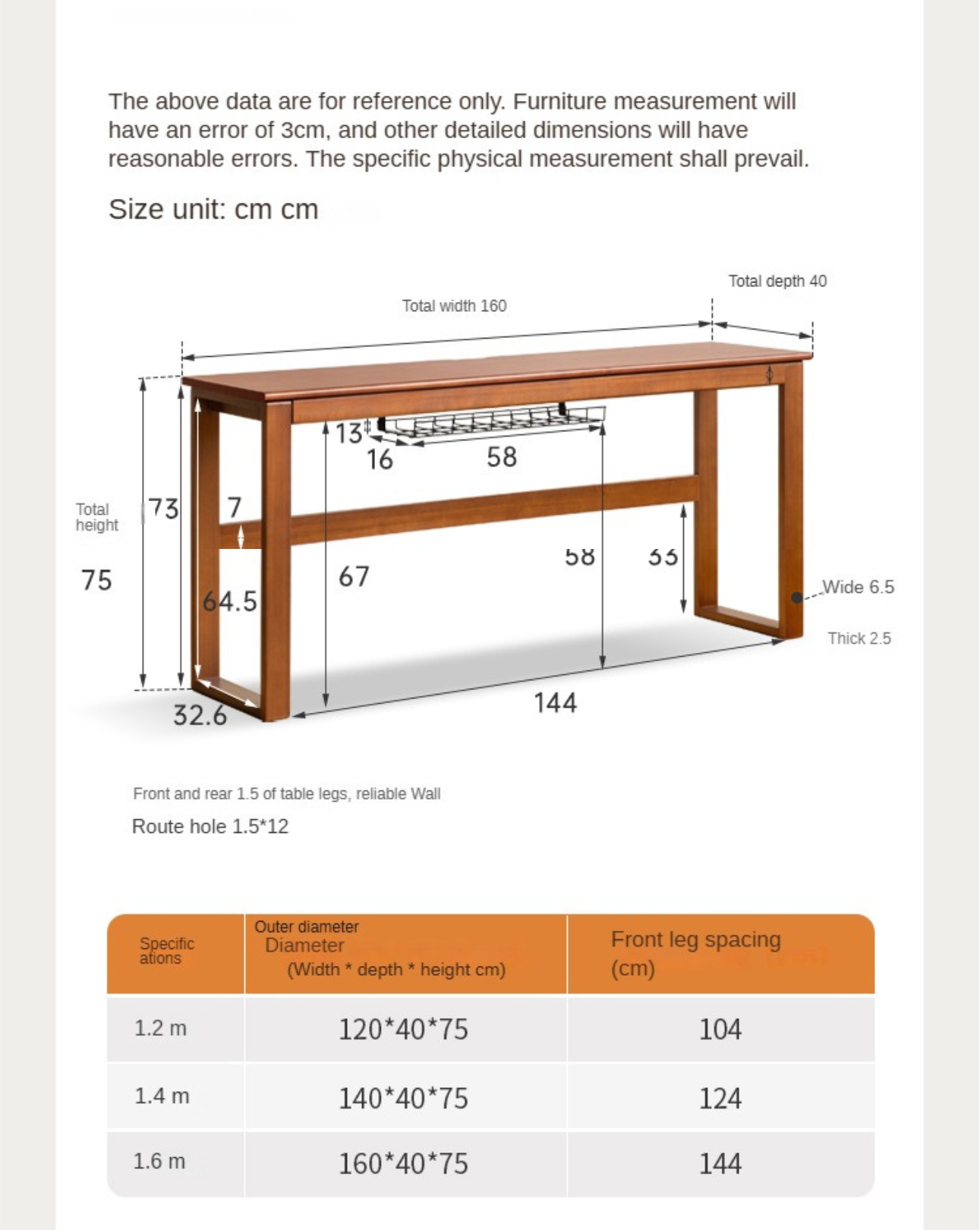 Poplar solid wood narrow office desk