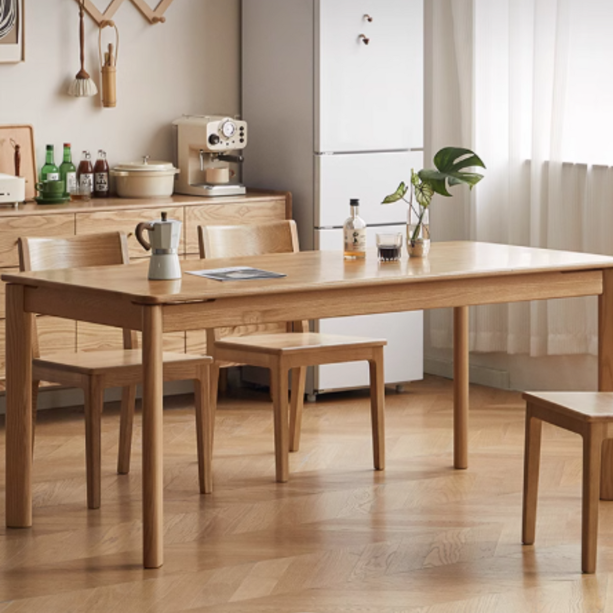solid wood dining table modern simple restaurant dining table ash wood ...