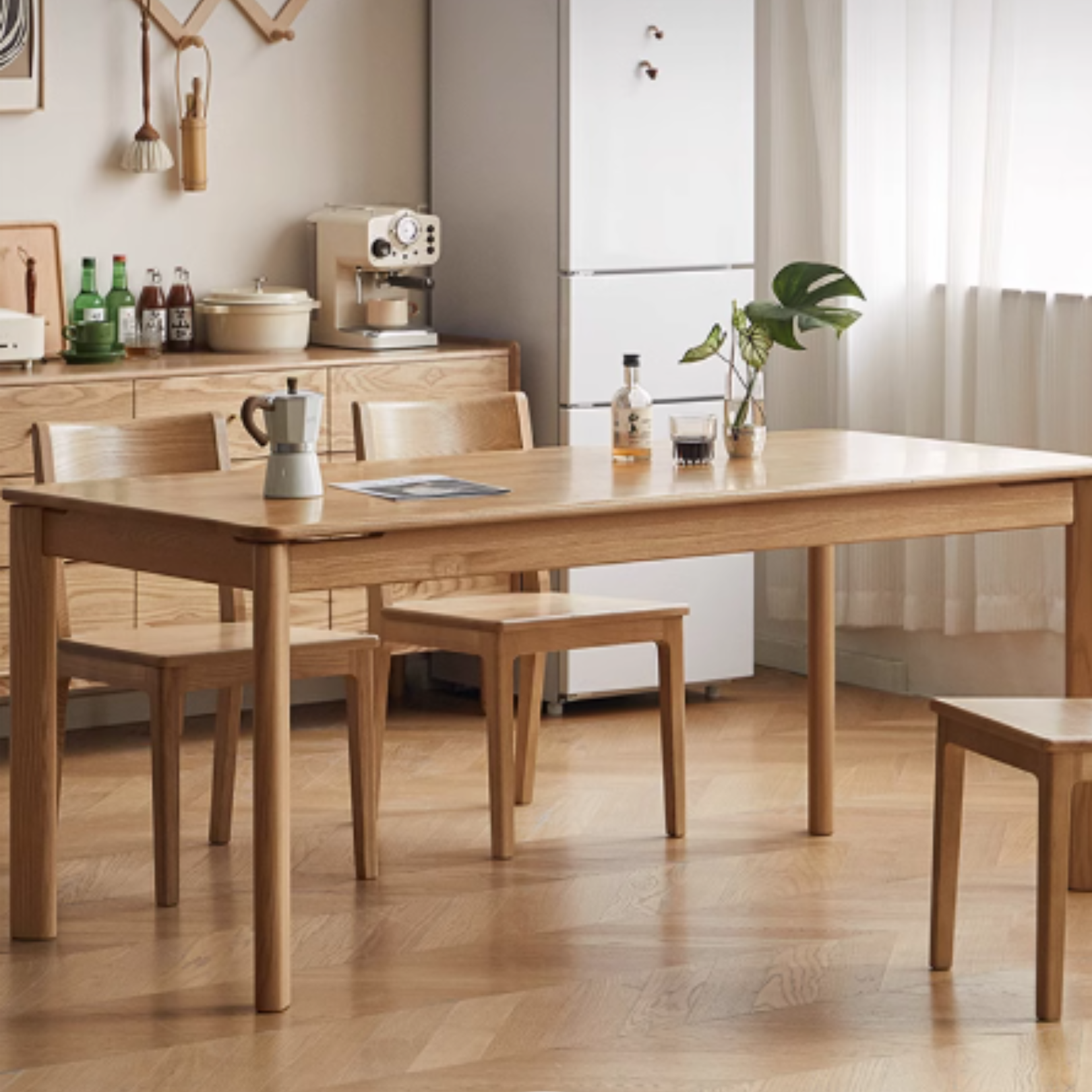 Ash, Oak solid wood long dining table