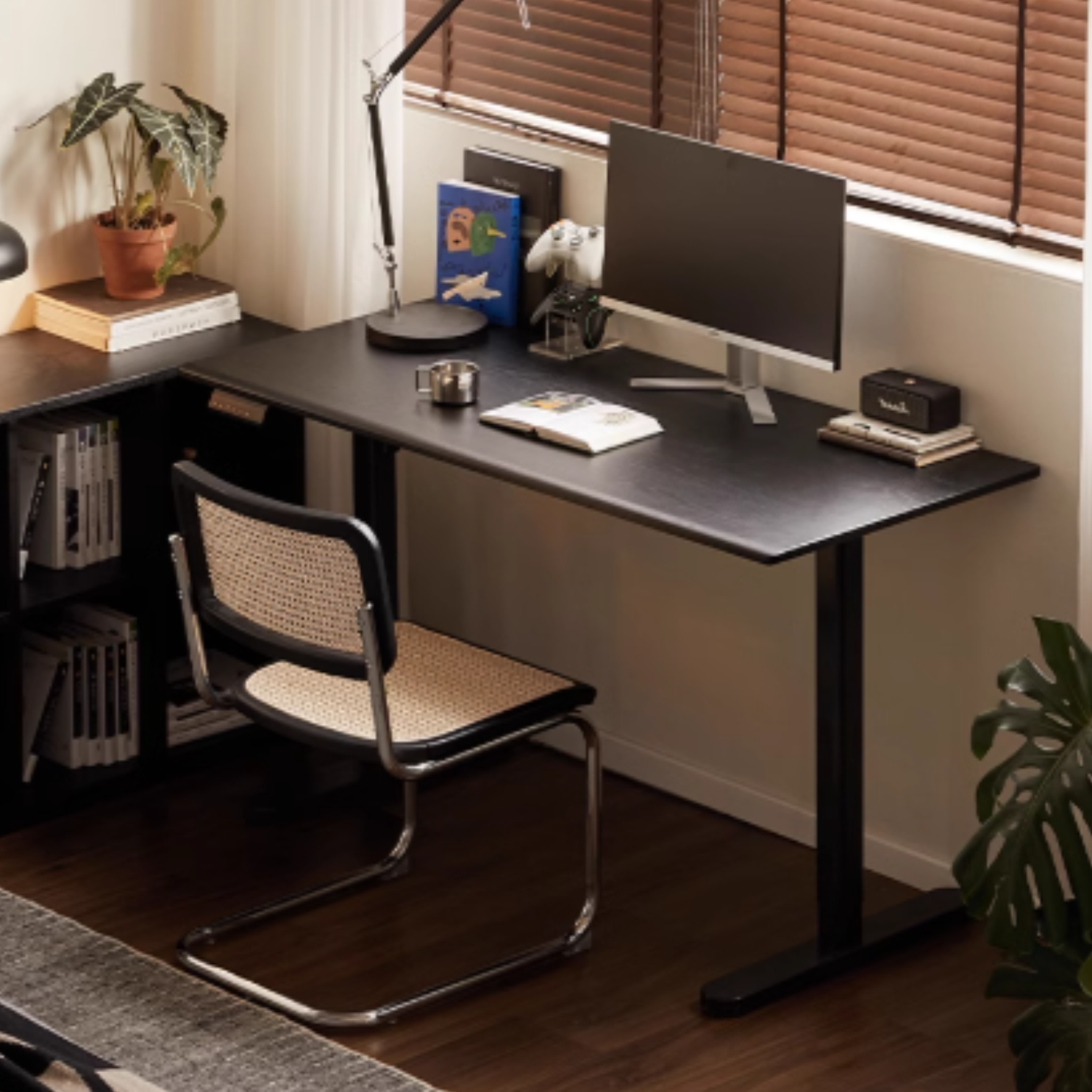 Oak Solid Wood Simple Electric Lift Desk