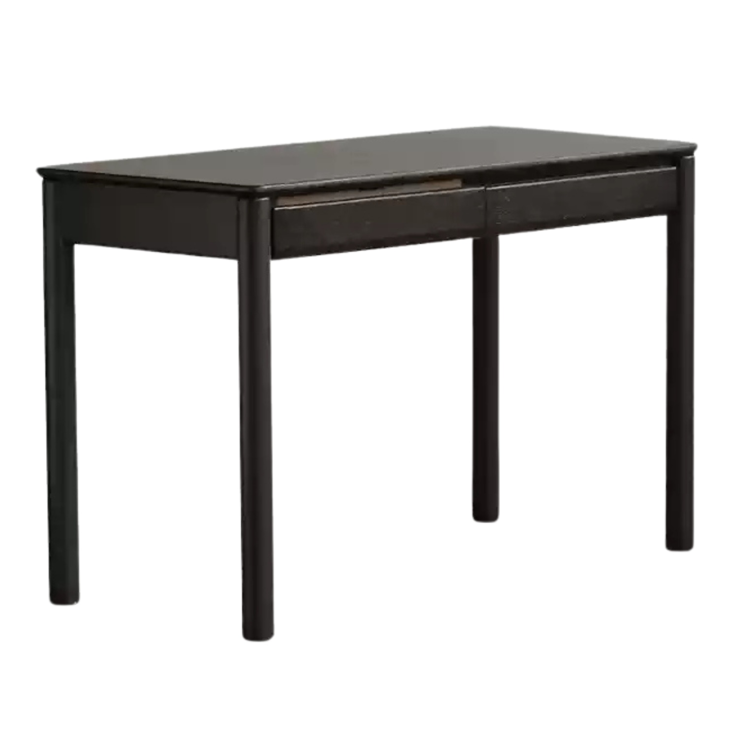 Oak Solid Wood Black Computer Desk