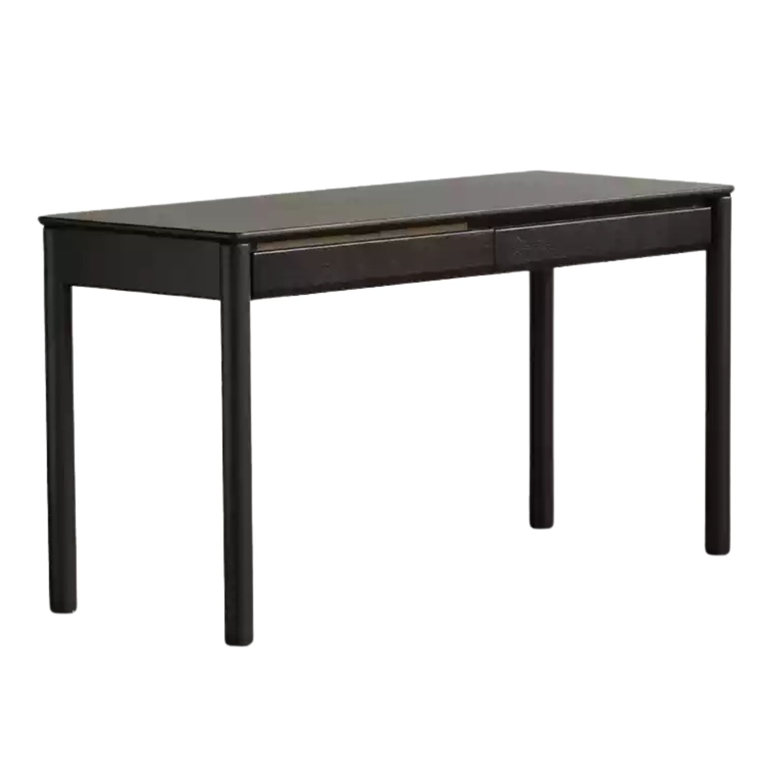 Oak Solid Wood Black Computer Desk