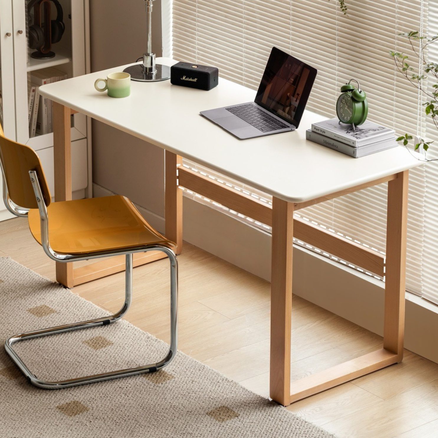 Beech Solid Wood Writing Computer Desk