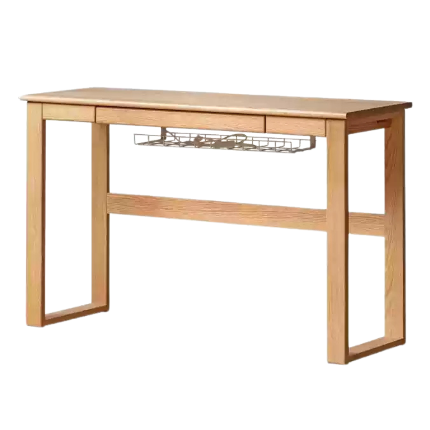 Oak Solid Wood Retractable Writing Narrow Desk