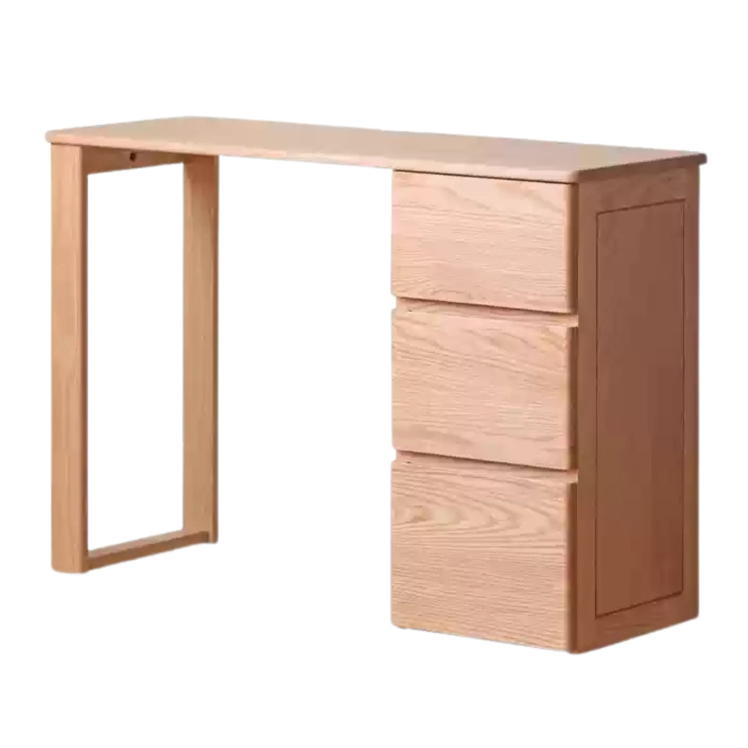 Oak solid wood double computer table with drawer