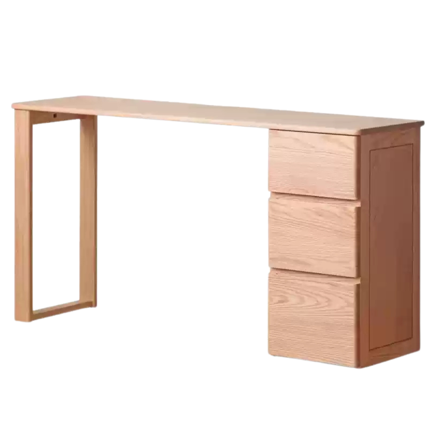 Oak solid wood double computer table with drawer