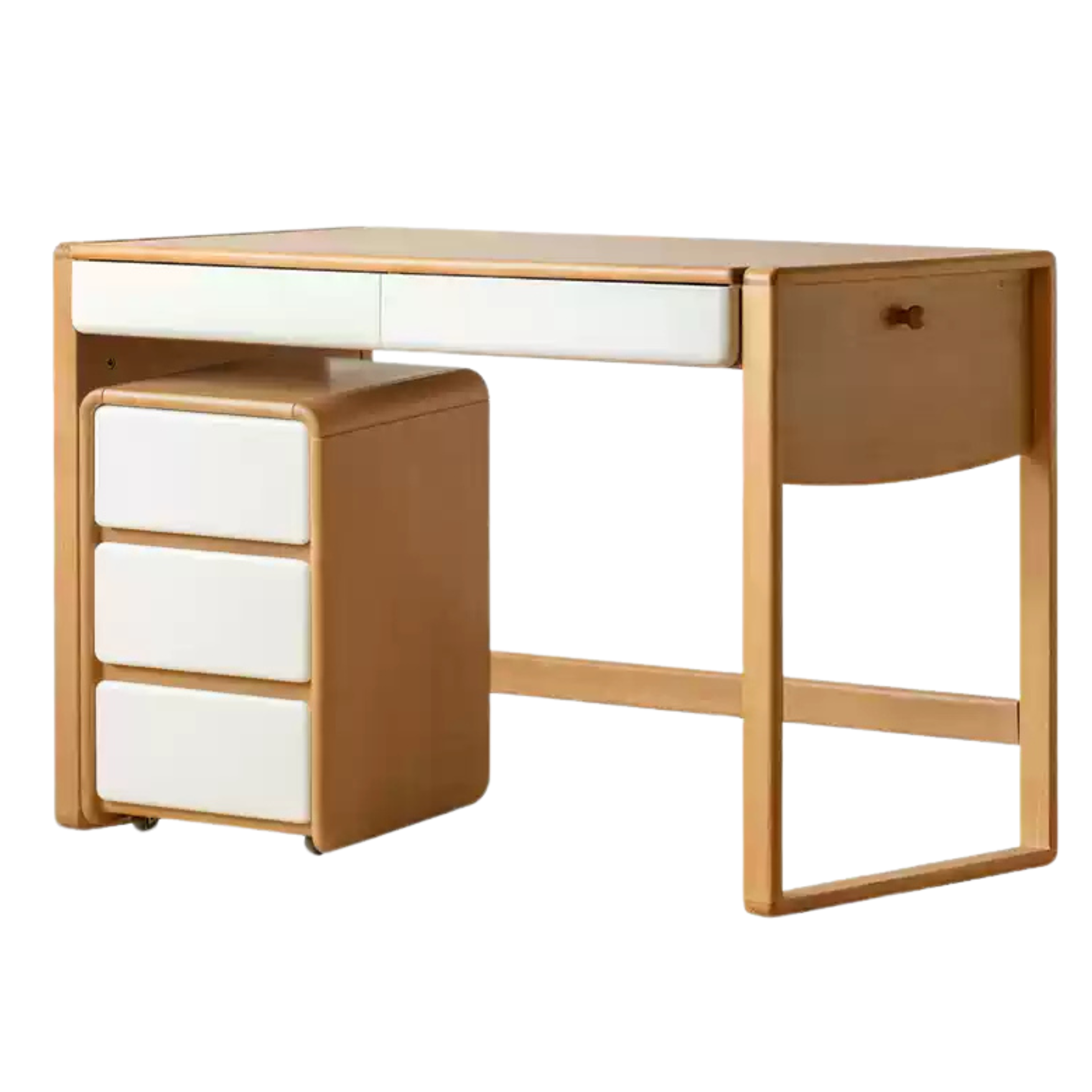 Beech solid wood bookshelf integrated children's desk