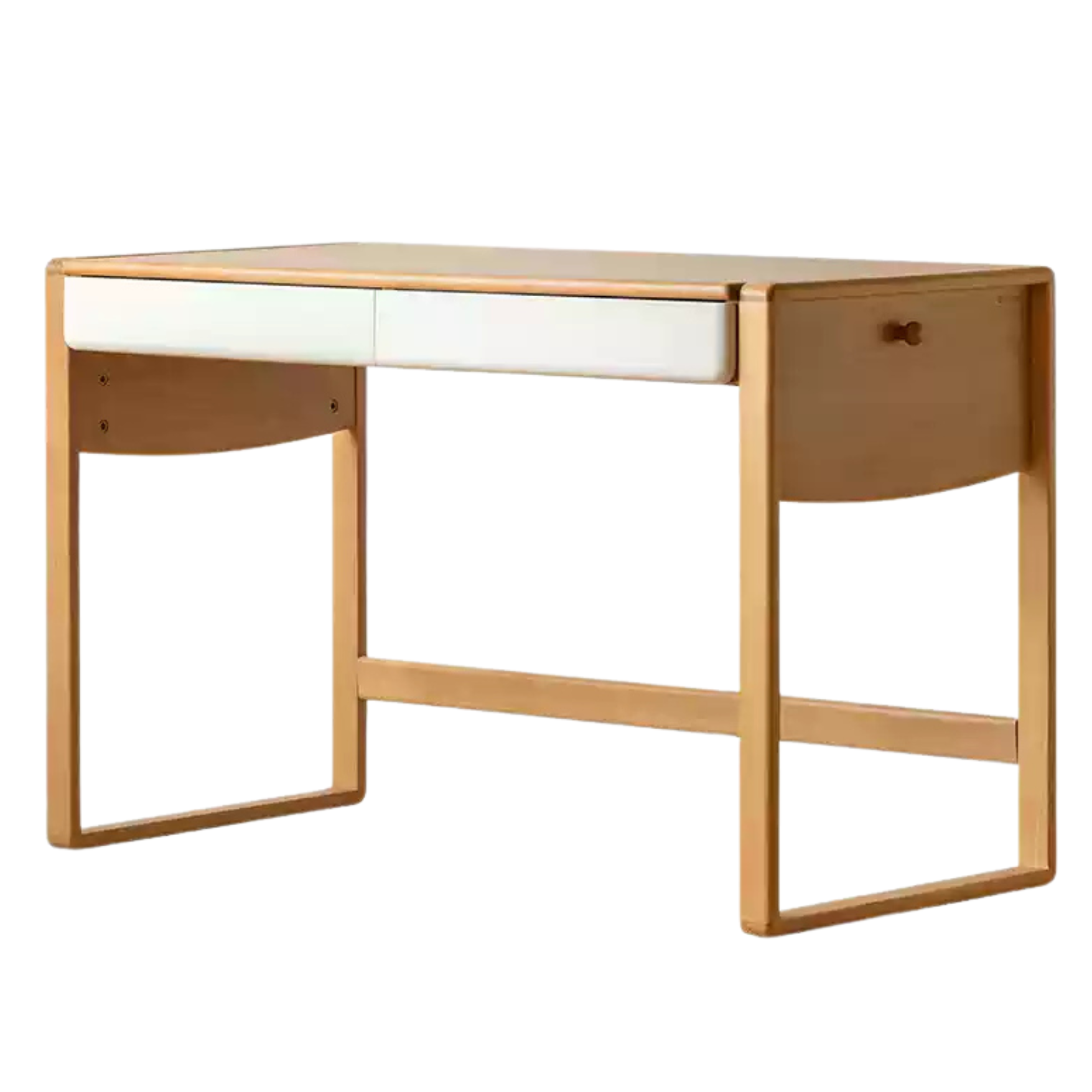 Beech solid wood bookshelf integrated children's desk