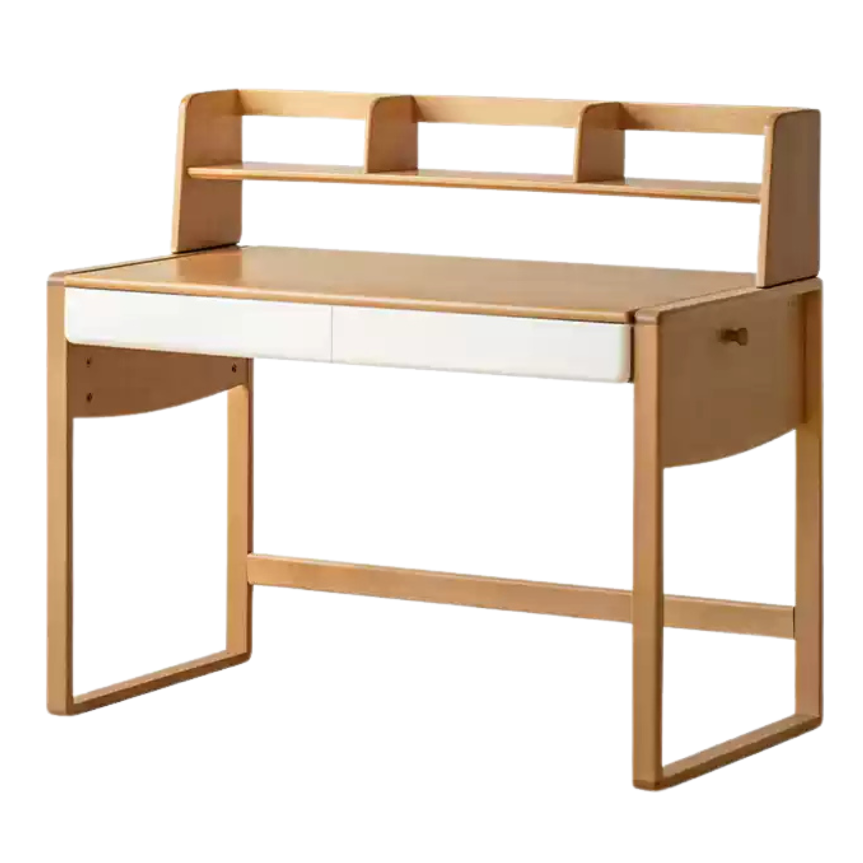 Beech solid wood bookshelf integrated children's desk