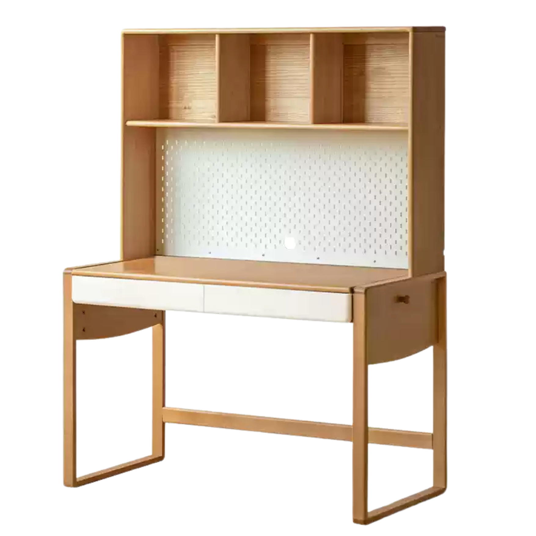 Beech solid wood bookshelf integrated children's desk