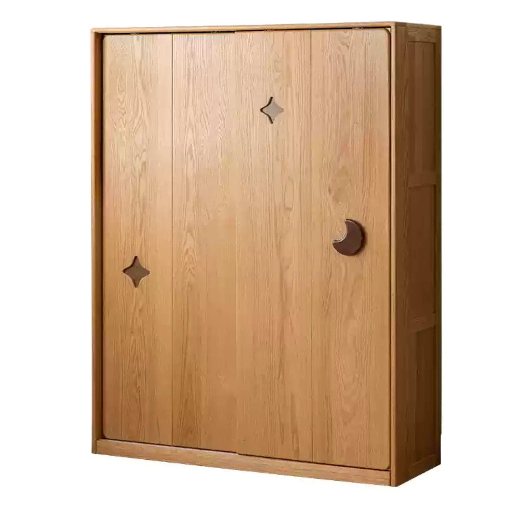 Oak Solid Wood Children's Sliding Door Wardrobe