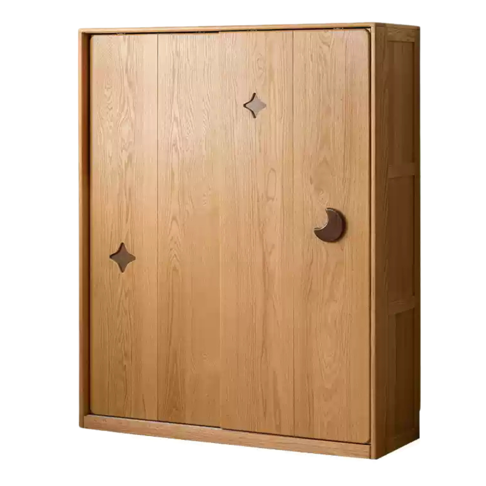 Oak Solid Wood Children's Sliding Door Wardrobe