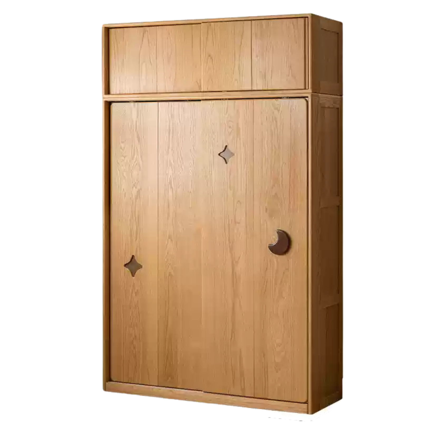 Oak Solid Wood Children's Sliding Door Wardrobe