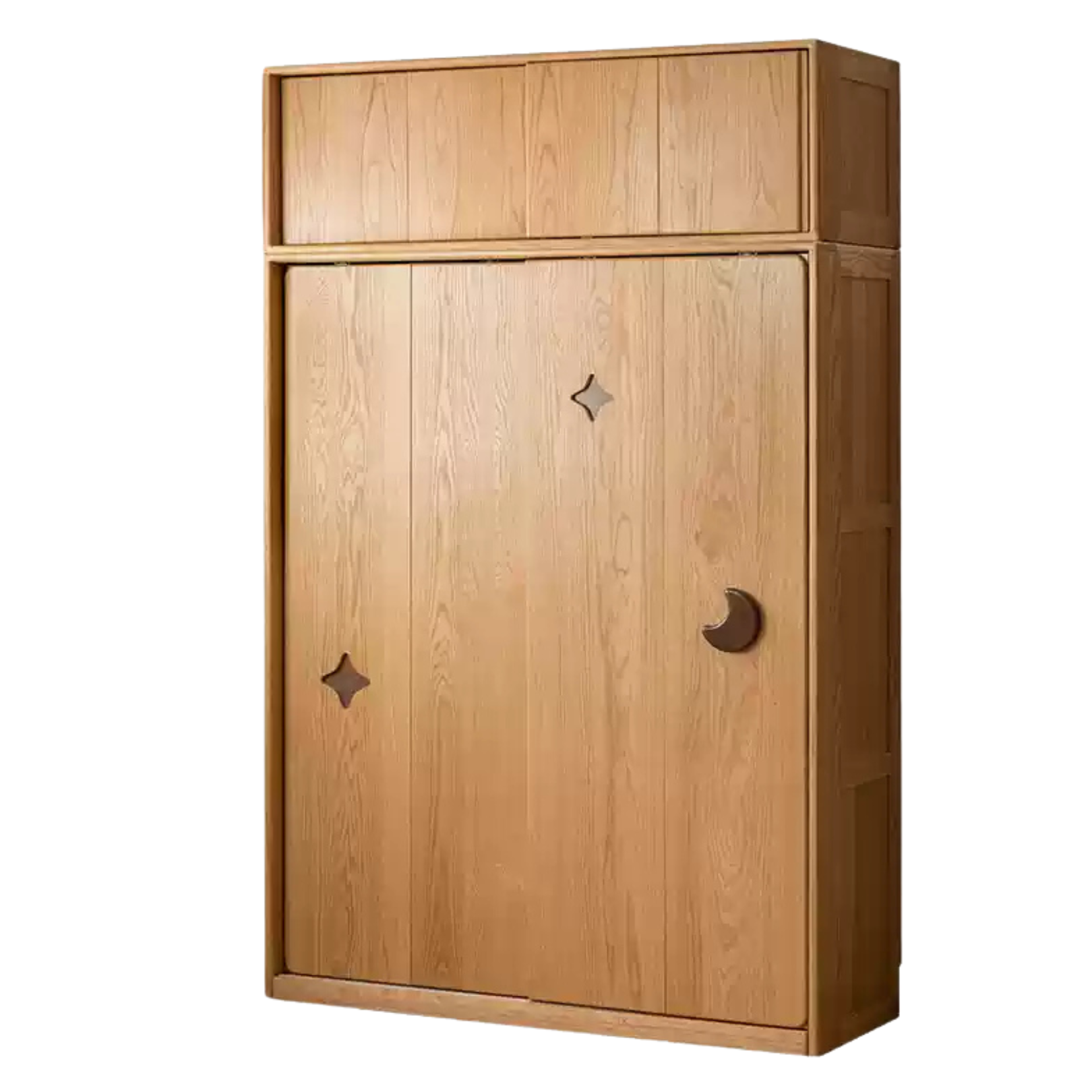 Oak Solid Wood Children's Sliding Door Wardrobe