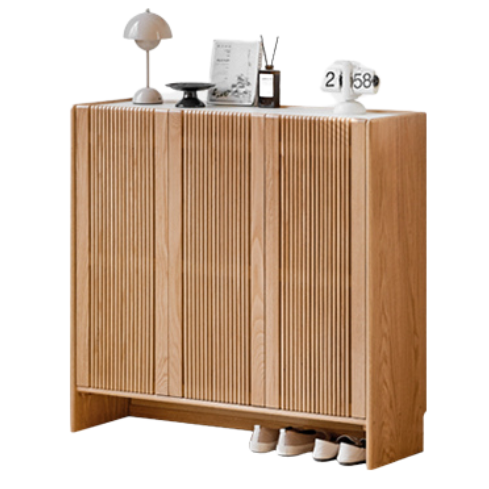 Oak solid wood modern simple rock plate shoe cabinet