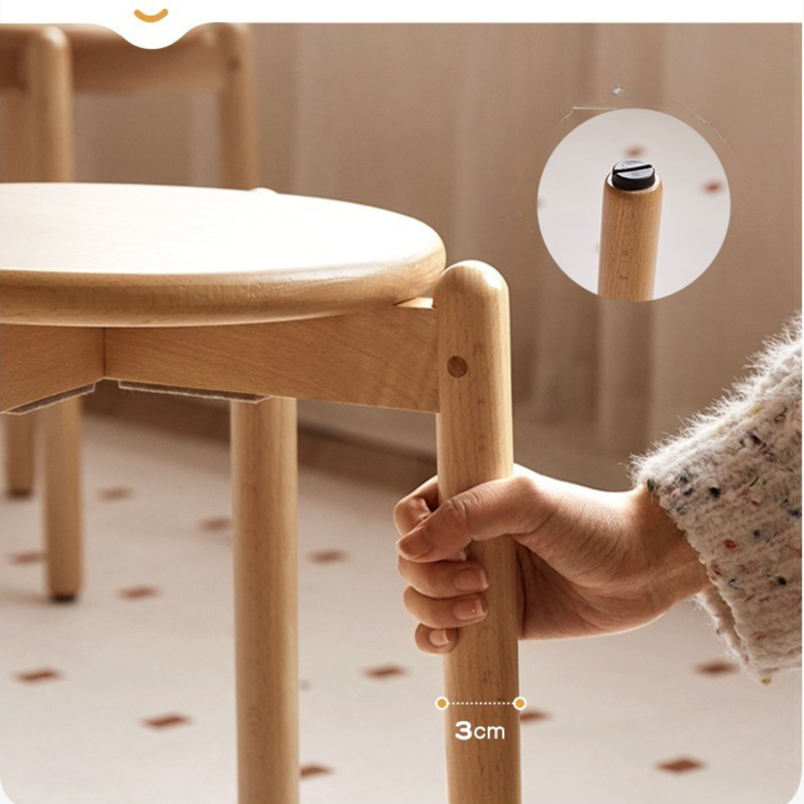 Beech solid wood stackable stools