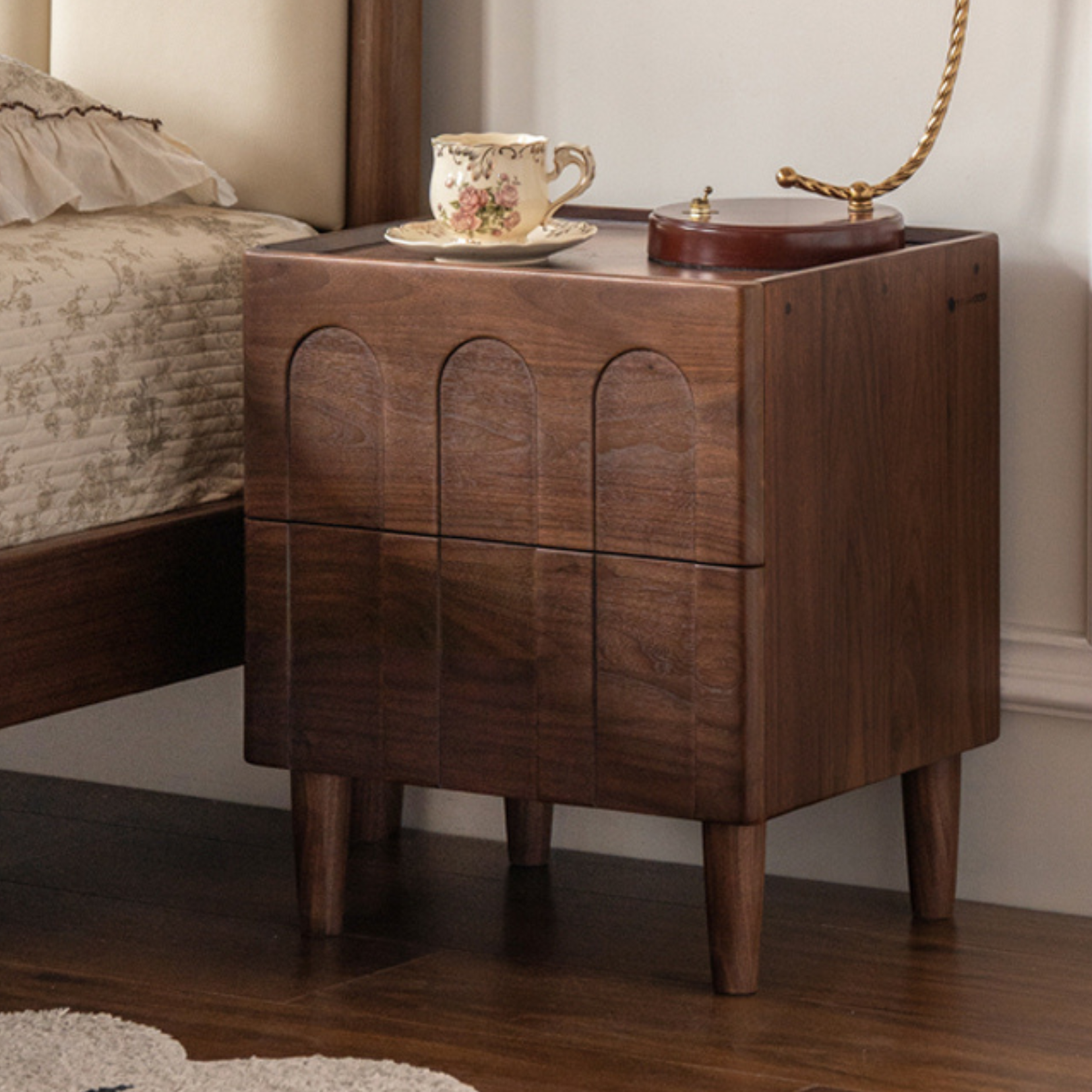 Black Walnut Solid Wood Modern Simple Nightstand